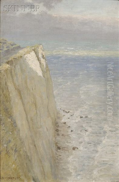 Chalk Cliffs, The Isle Of Wight Oil Painting by Anna Richards Brewster