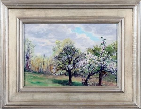 Trees In Spring Oil Painting by Anna Richards Brewster