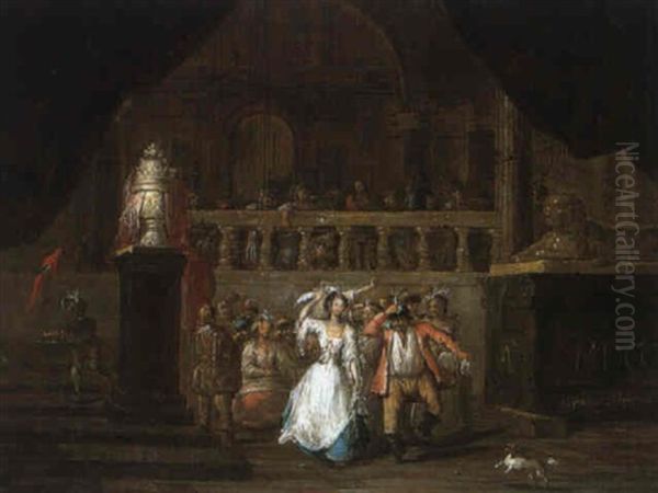 Tanzgesellschaft In Einem Palast Oil Painting by Frans Breydel