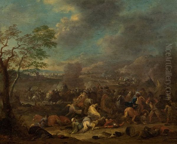 Battle Scene Oil Painting by Karel Breydel