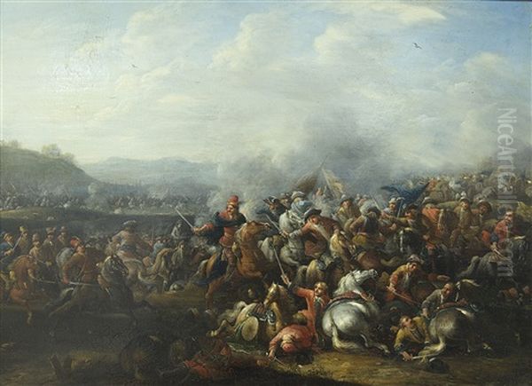 La Charge De La Cavalerie Oil Painting by Karel Breydel