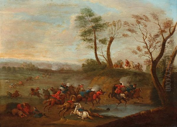 Charge De Cavalerie Oil Painting by Karel Breydel