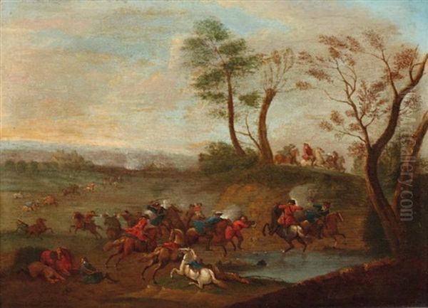 Charge De Cavalerie Oil Painting by Karel Breydel