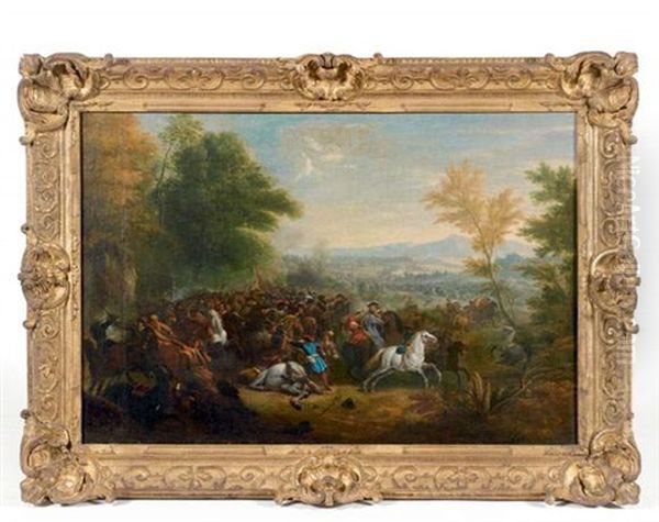 Choc De Cavalerie Oil Painting by Karel Breydel