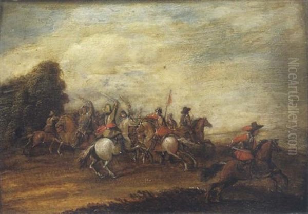 Charge De Cavalerie Oil Painting by Karel Breydel