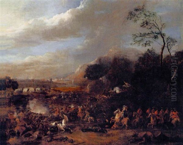 Louis Xiv At The Siege Of Namur Oil Painting by Karel Breydel