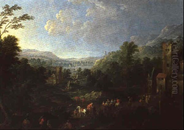 Scene De La Vie Rurale Et Fluviale Oil Painting by Karel Breydel