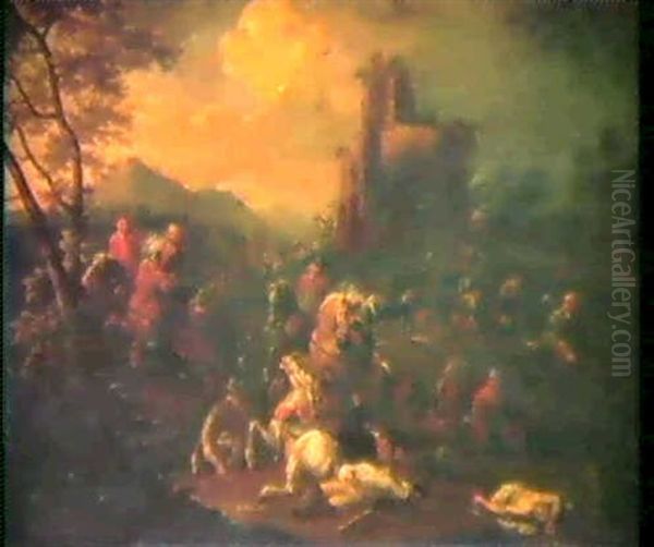 Schlachtszene Oil Painting by Karel Breydel