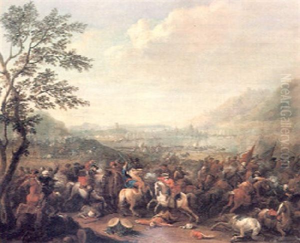 Reiterkampf Zwischen Kaiserlichen Und Turkischen Truppen Oil Painting by Karel Breydel