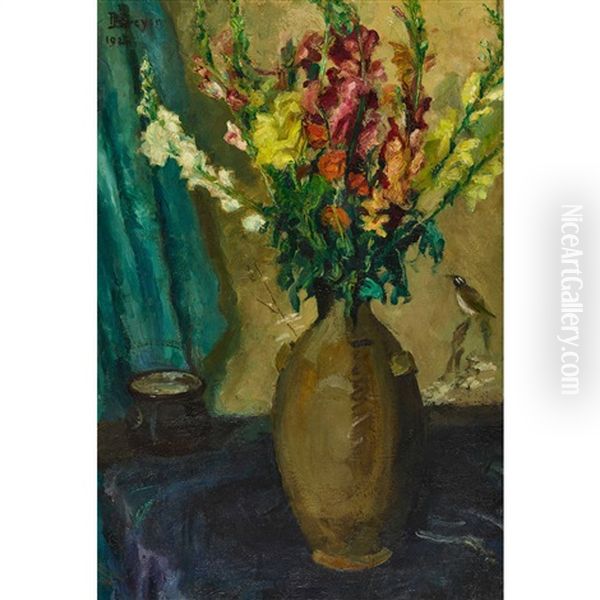 Stillleben Mit Gladiolenstrauss Oil Painting by Robert Breyer