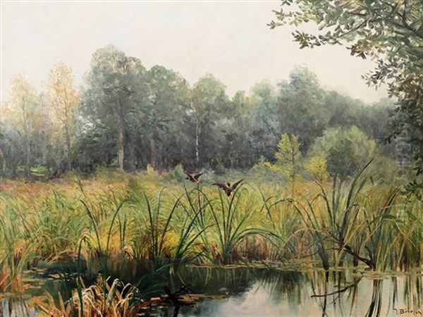 Kachny Odletaji Oil Painting by Vaclav Brezina