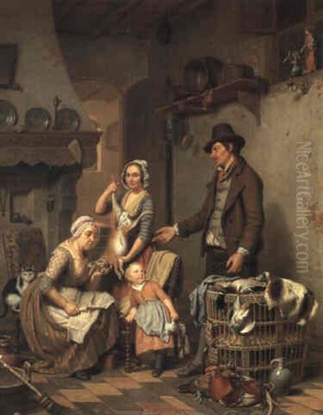 The Game Seller Oil Painting by Charles Brias