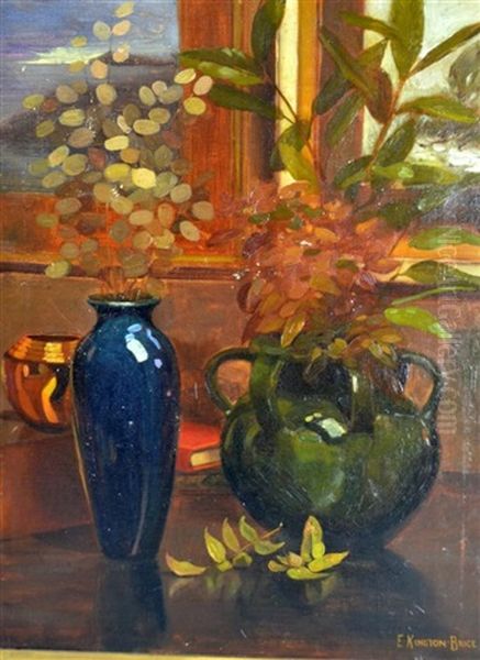 Still Life Of Flowers Oil Painting by Edward Kington Brice