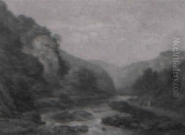 Dovedale Oil Painting by Edward Kington Brice