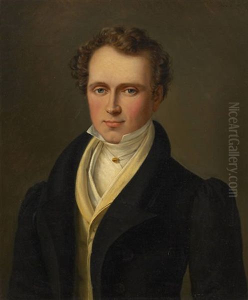 Portrait D'alphonse Oil Painting by Ignace Brice