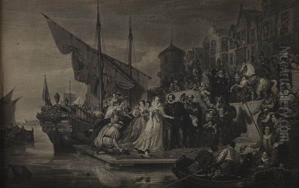 Mary Queen Of Scots At Leith Oil Painting by Sir William Allan