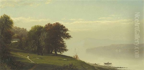 Landscape On The Hudson Oil Painting by Alfred Thompson Bricher