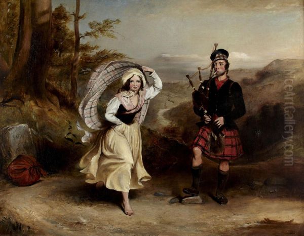 A Highland Jig Oil Painting by Sir William Allan