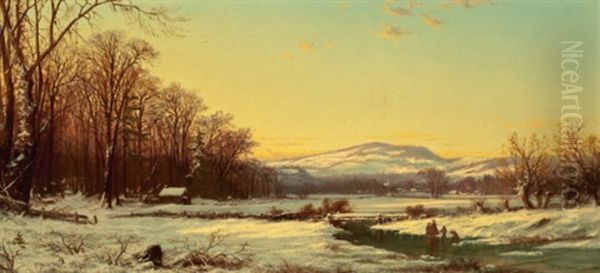 Winter's Glow Oil Painting by Alfred Thompson Bricher