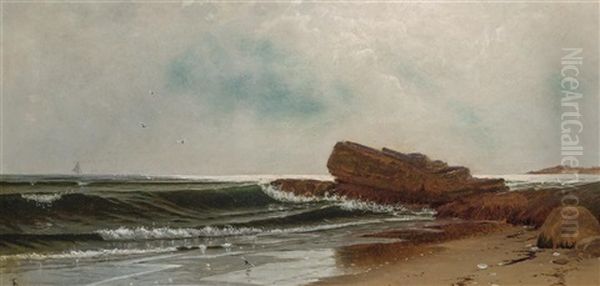 The Beach At Naragansett, Looking South Oil Painting by Alfred Thompson Bricher