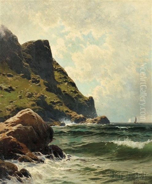 Ocean Cliffs, Sunlight Oil Painting by Alfred Thompson Bricher