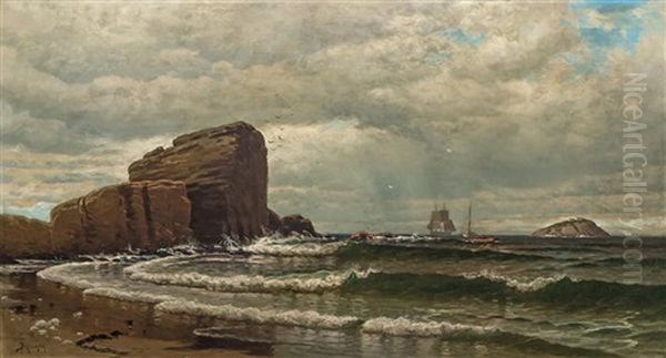 Rocky Shoreline Oil Painting by Alfred Thompson Bricher