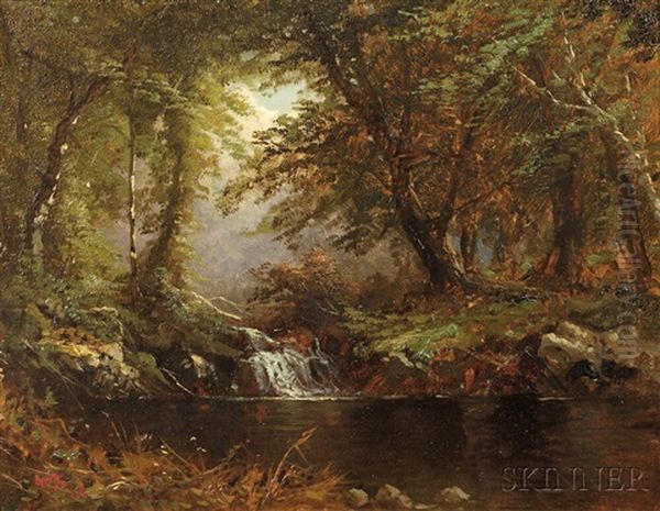 Catskill Swimming Hole Oil Painting by Alfred Thompson Bricher