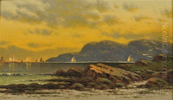 Sailing At Sunset Oil Painting by Alfred Thompson Bricher