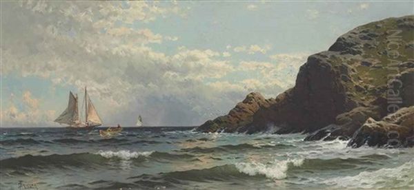 Schooner Off Grand Manan Island Oil Painting by Alfred Thompson Bricher