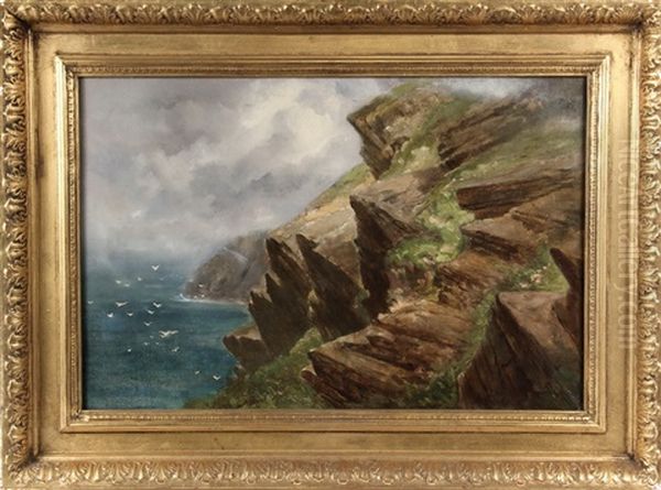 Below Burnt Head, Monhegan Island, Maine Oil Painting by Alfred Thompson Bricher