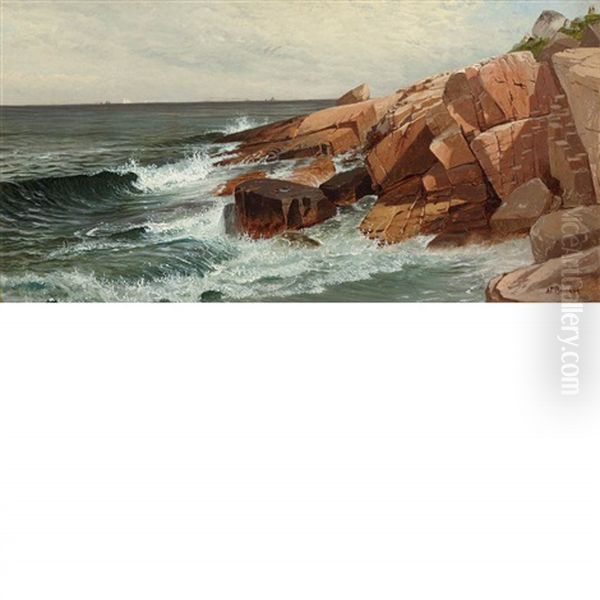 Picnic On The Rocks, Narragansett Oil Painting by Alfred Thompson Bricher