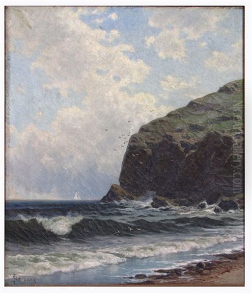 Untitled (new England Shoreline With Rocky Cliffs) Oil Painting by Alfred Thompson Bricher