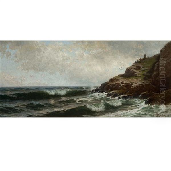 On The Coast Of Maine (incoming Tide At The Point, Sakonnet, Rhode Island) Oil Painting by Alfred Thompson Bricher