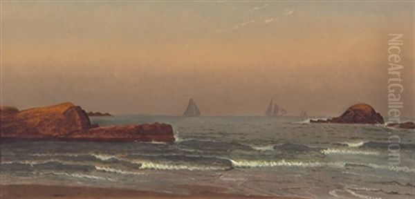 Sketch For Narragansett Beach - Turn Of The Tide Oil Painting by Alfred Thompson Bricher