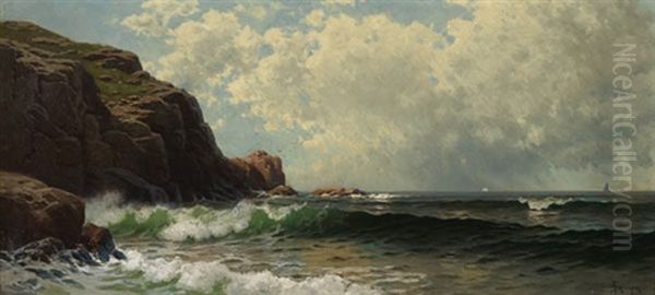 Coastal Scene Near Newport Oil Painting by Alfred Thompson Bricher