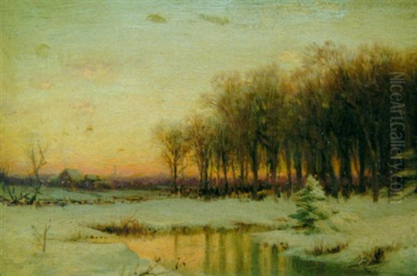 Winter Afternoon Oil Painting by Alfred Thompson Bricher