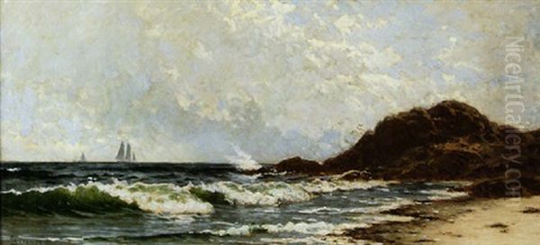 New England Coastal Scene Oil Painting by Alfred Thompson Bricher