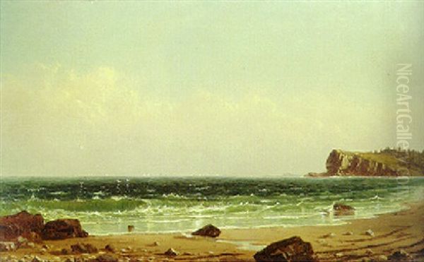 Along Newport Beach Oil Painting by Alfred Thompson Bricher