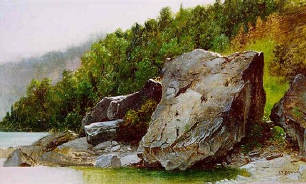 Rocky Shore, N.e. Oil Painting by Alfred Thompson Bricher