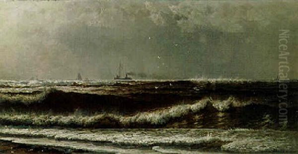 Seascape With Ships Oil Painting by Alfred Thompson Bricher