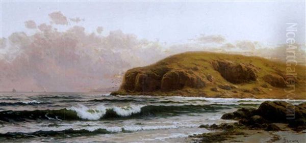 Coastal Sunset Oil Painting by Alfred Thompson Bricher