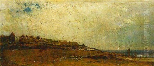 Coastal Village Oil Painting by Alfred Thompson Bricher