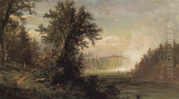 Niagara Falls Oil Painting by Alfred Thompson Bricher