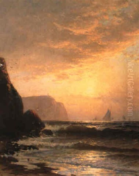 Coastal Scene At Sunset Oil Painting by Alfred Thompson Bricher