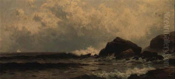 New England Coastal Scene Oil Painting by Alfred Thompson Bricher