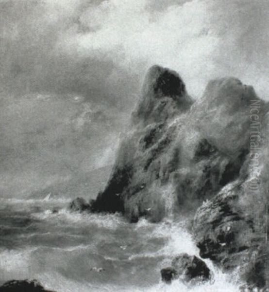 Rocky Shore Oil Painting by Alfred Thompson Bricher