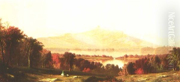 New England Landscape In Autumn Oil Painting by Alfred Thompson Bricher