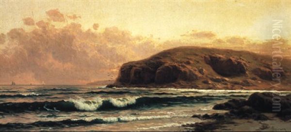 Coastal Sunset Oil Painting by Alfred Thompson Bricher