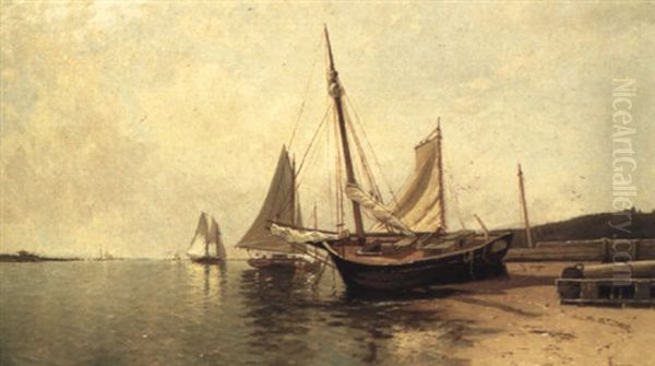 Calm Morning, Portland Harbor Oil Painting by Alfred Thompson Bricher