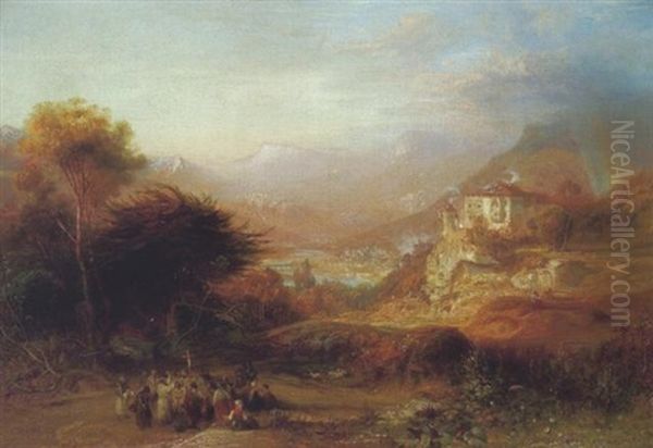 Ave Maria Bei Bozen Oil Painting by Frederick Lee Bridell